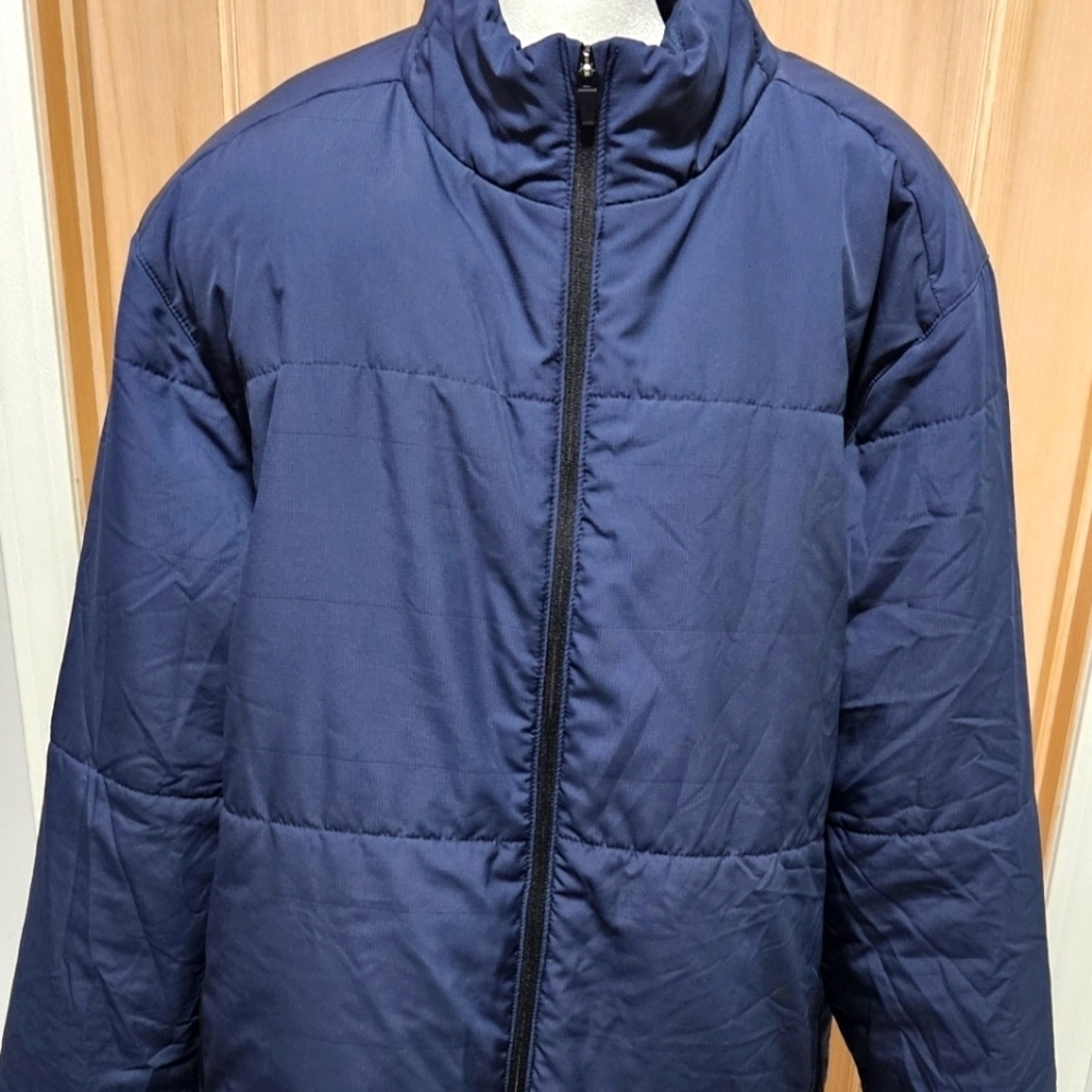 Oakley Quilted Men's Full Zip Warm Jacket Size 2XL Ocean Blue Zip Pockets GUC